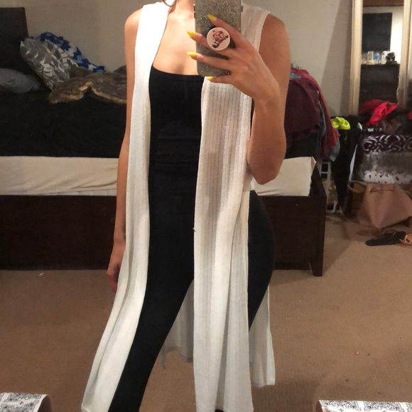 H&M Sweaters - White tank top cardigan.